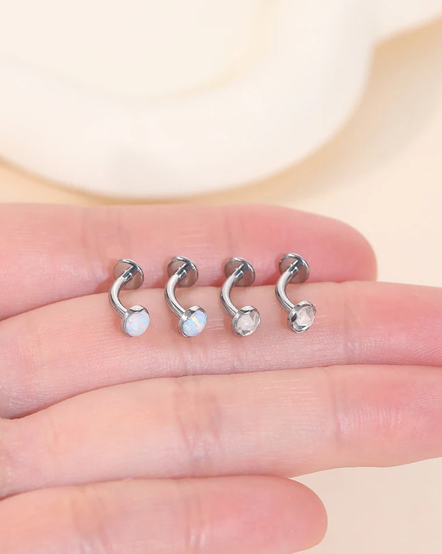 1PC Floating Belly Button Rings Titanium Curved Barbell Navel Piercing 14G 10/12mm Belly Bar Navel Earrings Sexy Jewelry Women