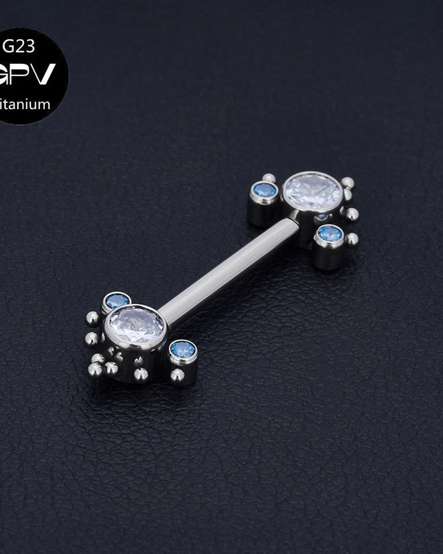 Titanium Nipple Stud G23 One End Fixed And The Other End Inserted With A Pin 14G Punk Female Sexy Piercing Jewelry Nipple Stud