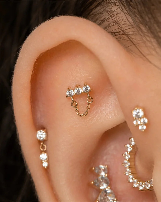 AIDE Heart Round Ball Flat Helix Piercing Earring 925 Sterling Silver Ear Studs Geometric Zircon Exquisite Trinket Studs Aretes
