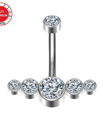 Belly Button Piercing Cartilage Diaphragm Navel Titanium Surgical Steel Woman Zircon Crystal Body Jewelry Women Accessories