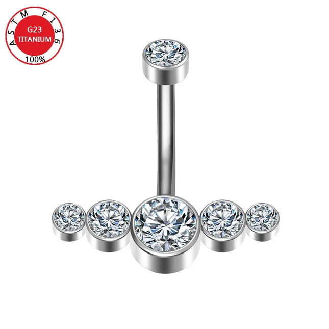 Belly Button Piercing Cartilage Diaphragm Navel Titanium Surgical Steel Woman Zircon Crystal Body Jewelry Women Accessories