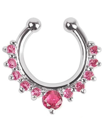 1pc New Fake Piercing Jewelry Clip On Nose Septum Ring for Women Fake Nose Rings Hoop Crysta Faux Non Pierced Nose Ring Earrings
