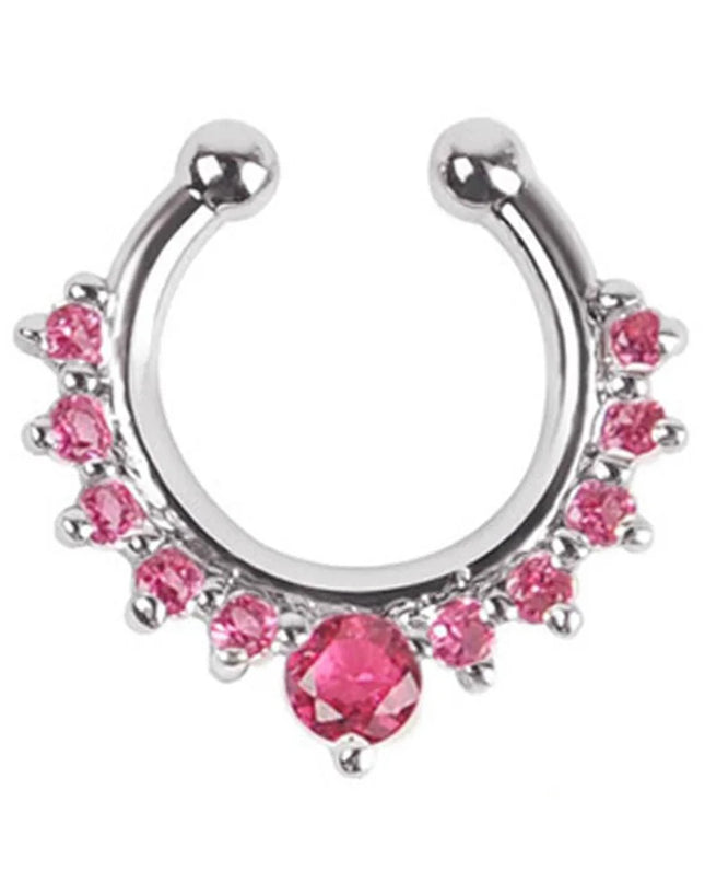 1pc New Fake Piercing Jewelry Clip On Nose Septum Ring for Women Fake Nose Rings Hoop Crysta Faux Non Pierced Nose Ring Earrings