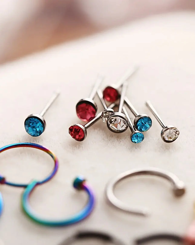 22 Pcs Of Suit Fake Nose Ring Earrings Fashion Punk Non-nose-piercing Septum Women Jewelry