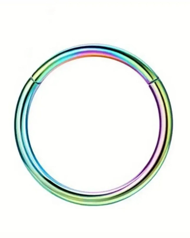 316 Surgical Steel Hinged Nose Rings Hoop Diameter 6mm 8mm 10mm Golden Silvery Black Rainbow Rose Golden Nose Rings Easter gift