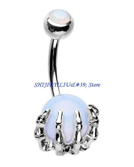 E21F Surgical Steel Belly Button Rings Colorful Gemballs Navel Rings Piercing Jewelry
