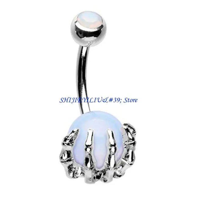 E21F Surgical Steel Belly Button Rings Colorful Gemballs Navel Rings Piercing Jewelry