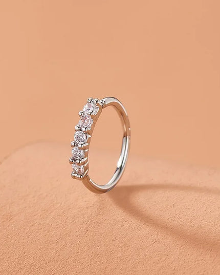 Fashion Single-row Miniature Zircon Nose Rings for Women Fine Drill Exquisite with Drill Opening Fake Nose Piercing Jewelry