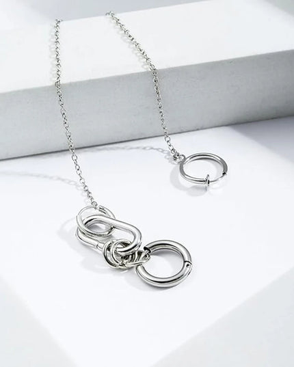 Cool Style Fake Piercing Lip Clip Earring Punk Chain Linked Earrings Hinged Lip Ring For Women Men Fashion Jewelry Accessories