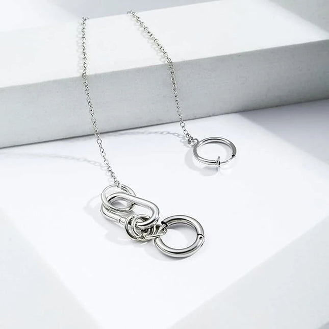 Cool Style Fake Piercing Lip Clip Earring Punk Chain Linked Earrings Hinged Lip Ring For Women Men Fashion Jewelry Accessories