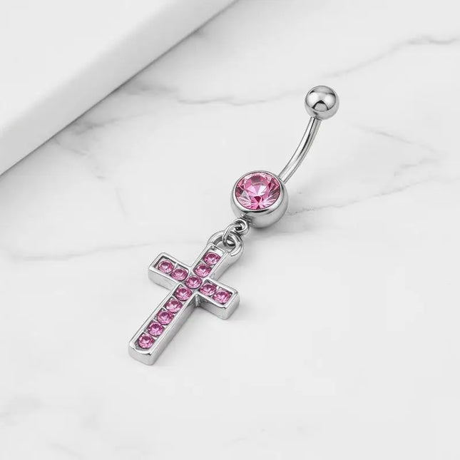 Sexy Cross Belly Navel Piercing Stainless Steel Fashion Belly Ring For Women Body Jewelry
