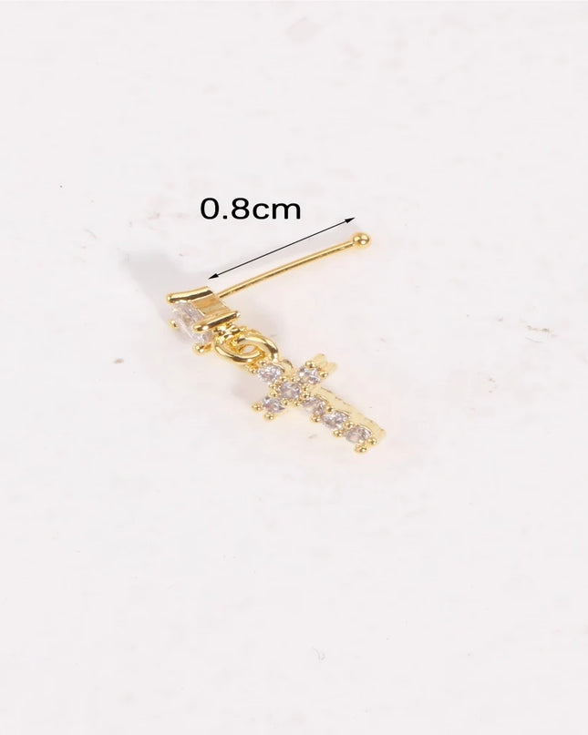 Nose Rings Studs for Women Nose Piercings Jewelry Nose Rings Bone Shape Nose Studs Screw Hypoallergenic Nostril