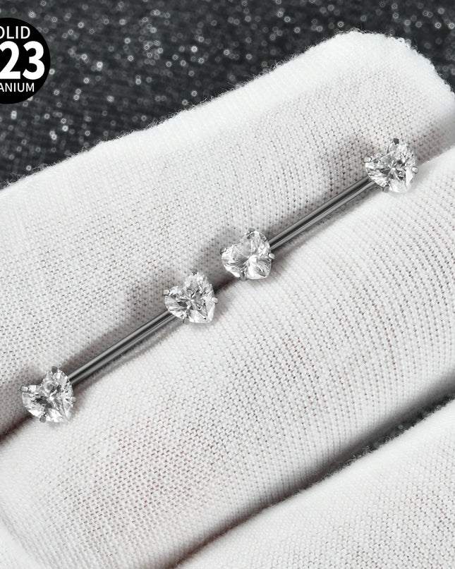 1PC G23 Titanium Double Clear Cz Nipple Rings Internal Thread Barbell Nipple Piercing Nipple Shield 16G Body Piercing Jewelry