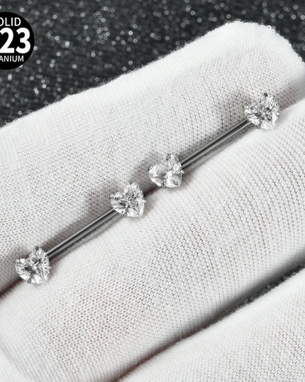 1PC G23 Titanium Double Clear Cz Nipple Rings Internal Thread Barbell Nipple Piercing Nipple Shield 16G Body Piercing Jewelry