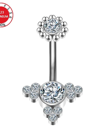 Belly Button Piercing Cartilage Diaphragm Navel Titanium Surgical Steel Woman Zircon Crystal Body Jewelry Women Accessories