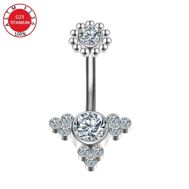 Belly Button Piercing Cartilage Diaphragm Navel Titanium Surgical Steel Woman Zircon Crystal Body Jewelry Women Accessories