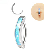 Silver Blue Opal / Navel & Bell Button Rings / 1.6x10mm|body|Geometric