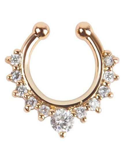 1pc New Fake Piercing Jewelry Clip On Nose Septum Ring for Women Fake Nose Rings Hoop Crysta Faux Non Pierced Nose Ring Earrings
