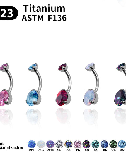 Belly Button Piercing ASTM G23 Titanium Zircons Navel Piercing Ring Body Jewelry Super Pretty Belly Button Ring For Women