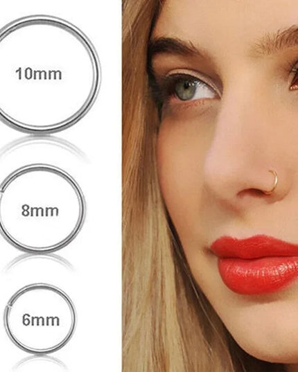 1/2pcs Nose Ring Clips Septum Ring Hoop Cartilage Tragus Helix Small Piercing Nose Rings  For Women Body Jewelry Accessories