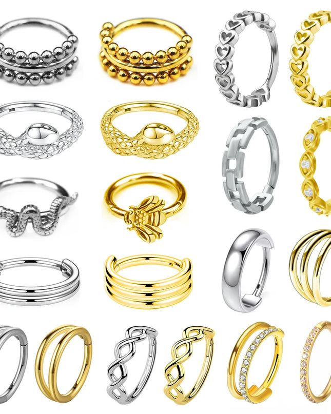 Conch Piercing Bee Earring Tragus Helix Cartilage Nose Ring 316L Stainless Steel Clicker  Body  Daith Piercing Jewelry For Women