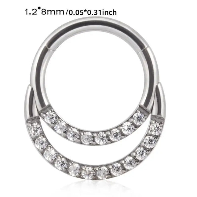 P9FE Stylish Women's Nose Rings Accessory Fashionable Nose Rings with Diamond Enhancement Dazzling Earring Adornment Charm