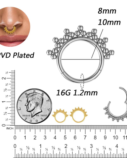Nose Rings G23 Titanium Piercing Beads Earrings 16G Segment Hinged Nose Clickers Ear Daith Tragus Cartilage Piercing Jewelry