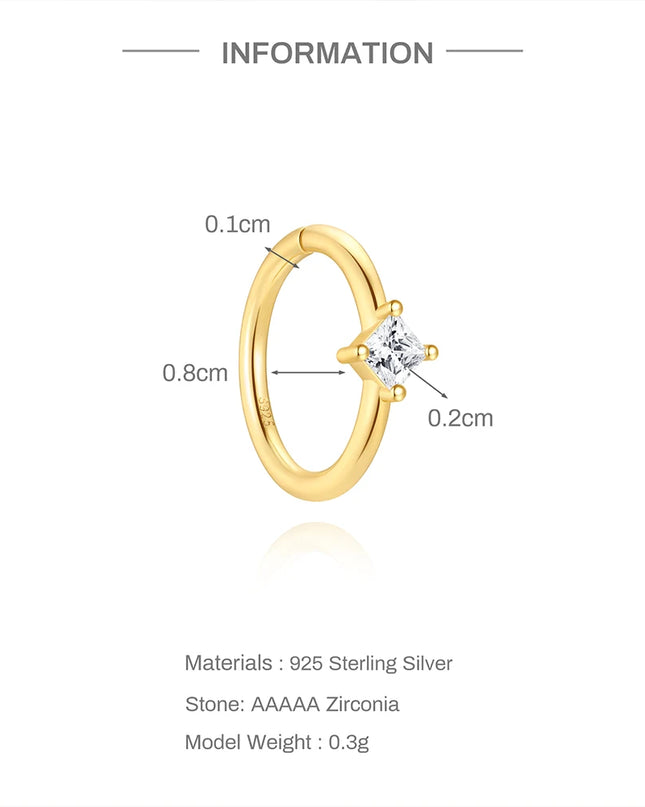 AIDE 1PC 925 Sterling Silver Pierceing Nose Ring Simple Round Twist Rope Nose Ring Women Ear Bone Ring Jewelry Nose Rings