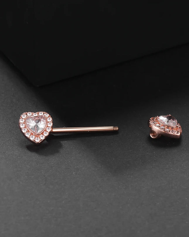 1PC Surgical Steel CZ Nipple Rings Piercing 14G Paved Zircon Heart Nipple Shield Rings Sexy Nipple Mamilo Piercing Women Jewelry