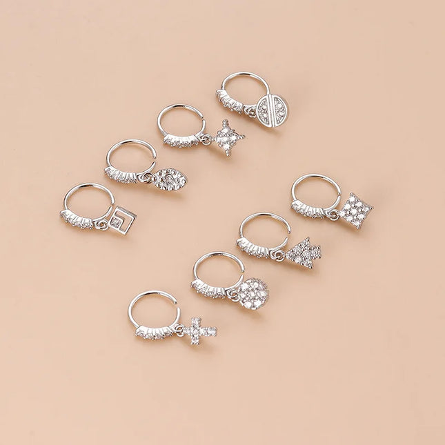 1PC 20G Cross Dangle Nose Hoop Rings for Women Girls Nose Rings Cartilage Earring Dangling Nose Piercing Jewelry