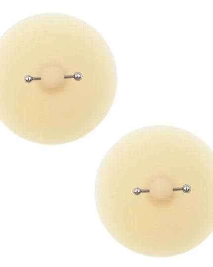 Women Nipple Cover with Faux Piercing Lingerie Breast Pasties Adhesive Chest Pad
