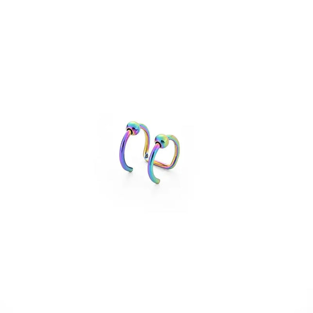 Women Lips Rings Medical Titanium Steel Nose Ring Fake Nose Ring Septum Piercing Clip on Mouth Ring Fake Piercing Body Clip Hoop