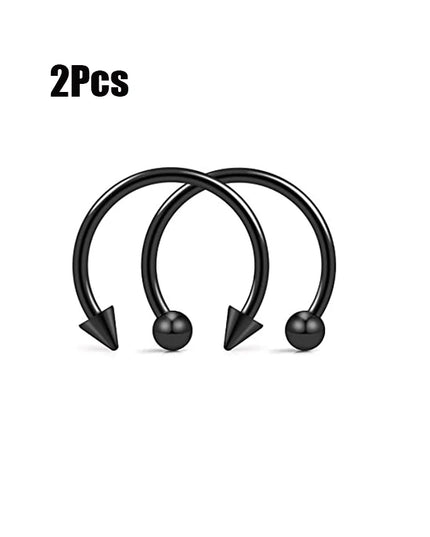 Punk C Shape Steel Nose Ring Horseshoe Lip Ring puncture Hook Clip Earrings Septum  No Allergic Body Piercing Jewelry Nose Rings