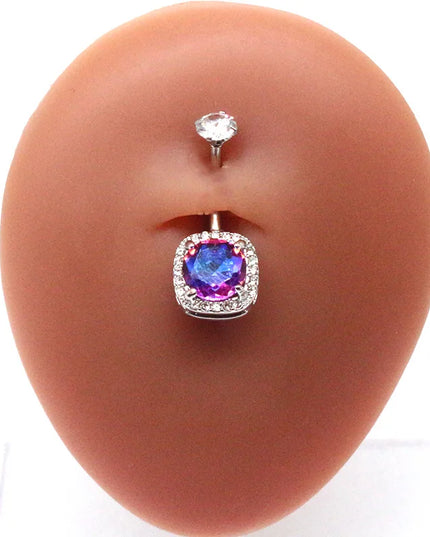 Fashion Crystal Belly Piercing Navel Ring Body Accessories Trigrams Flower Belly Button Piercing Ombligo Studs Jewelry