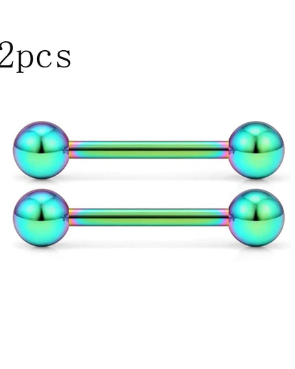 14G Tongue Rings Nipple Rings Surgical Steel Barbell Nipplering Body Piercing Jewelry for Women Men 12MM 14MM 16MM 18MM Bar Leng