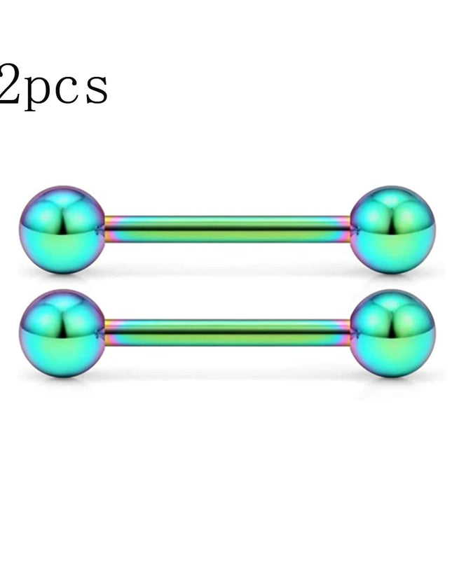 14G Tongue Rings Nipple Rings Surgical Steel Barbell Nipplering Body Piercing Jewelry for Women Men 12MM 14MM 16MM 18MM Bar Leng