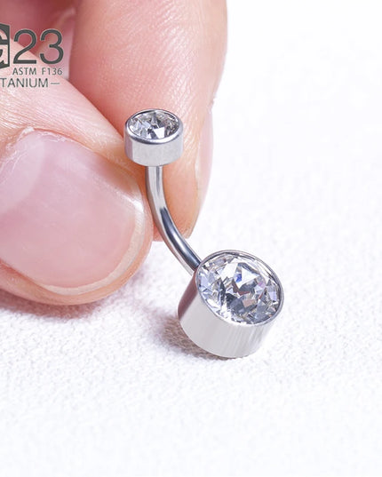 G23 Titanium Belly Button Rings Navel Ring Zircon Drop Dangle Body Belly Piercing Jewelry For Women Ombligo Navel Nombr Rings