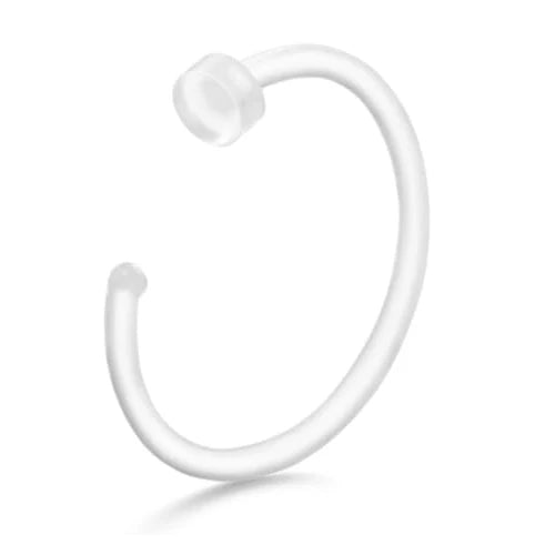 Bobisty 1Pc Nose Rings for Women Men Surgical Stainless Steel Retainer Clear Nose Rings Hoops Cartilage Tragus Piercing Jewelry