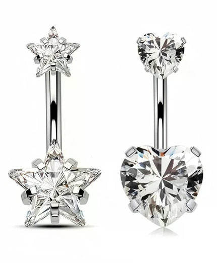 Sexy Belly Navel Piercing Stainless Steel Fashion Heart Belly Button Ring For Women Girls Belly Piercing Ring Body Jewelry