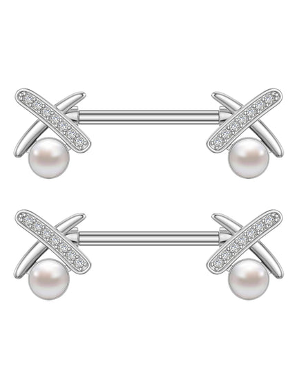 2pcs Lettering Sexy Nipple Piercing Jewelry Buttefly Cat Flower Dangled Stainless Steel Nipple Rings for Women Girls 1.6*16mm