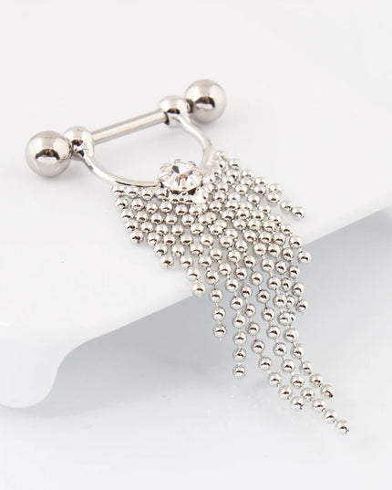 Retail 2 pieces/lot Tassel Nipple ring body Piercing jewelry 14G 316L surgical steel bar Nickel-free