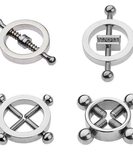 Funny Nipple Rings Stainless Steel Clip on Nipple Rings Shield Rings Barbell Ring Bar Nipple Rings Body No Piercing Jewelry