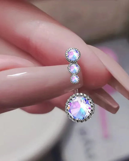Fashion Zircon Heart Belly Button Piercing for Women Stainless Steel Long Flower Pendant Navel Rings Piercing Ombligo Jewelry