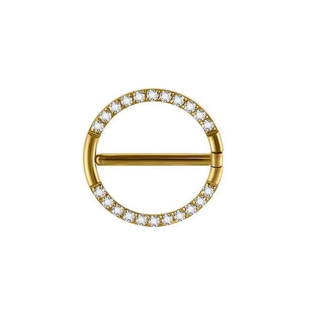 2PC G23 Titanium Goth 14G Circular Nipple Shield CZ Clicker Jewelry Round Nipple Ring Barbell Piercing Jewelry For Women Girls
