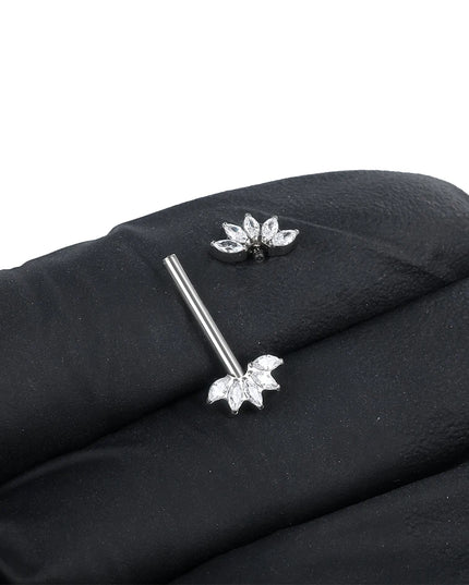 1Pc Titanium Nipple Piercing Jewelry Internally Threaded Nipple Barbell Mamilo Piercing Prong Set Heart CZ Nipple Rings Women