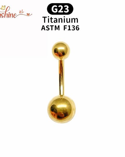 G23 Titanium 14G Belly Button Rings Zircon Highly Polishing Threaded Eyebrow Nails ASTM F136 Body 1pcs Wholesale Belly Button