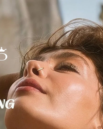 Florideco 14K Gold Plated Nose Rings for Women Men 20G Stainless Steel Nose Rings Hoops L Shaped Studs Nostril Piercings Jewelry