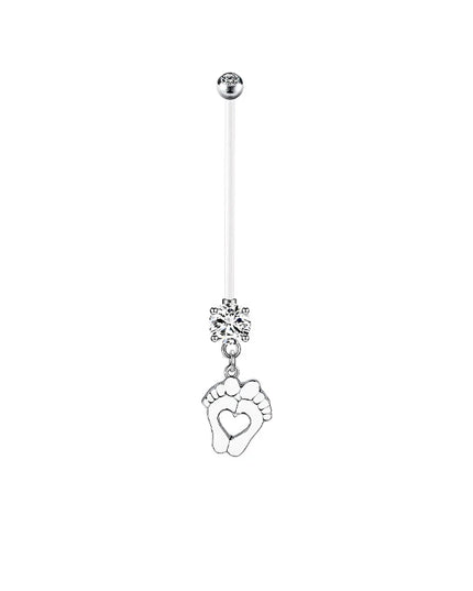 Pregnancy Belly Button Rings Long Bar 38mm Sport Maternity Flexible Bioplast Clear Navel Belly Rings Piercing Retainer Jewelry