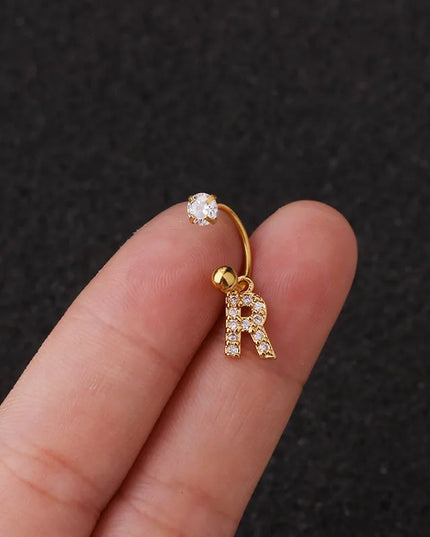 1Pc  English Letter Piercing  Tragus Piercing Jewelry Septo Nose Lip Ear Septum Cartilage Captive Hoop Ring Jewelry Pendientes