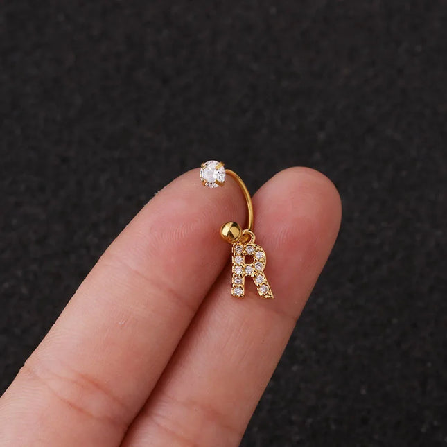 1Pc  English Letter Piercing  Tragus Piercing Jewelry Septo Nose Lip Ear Septum Cartilage Captive Hoop Ring Jewelry Pendientes